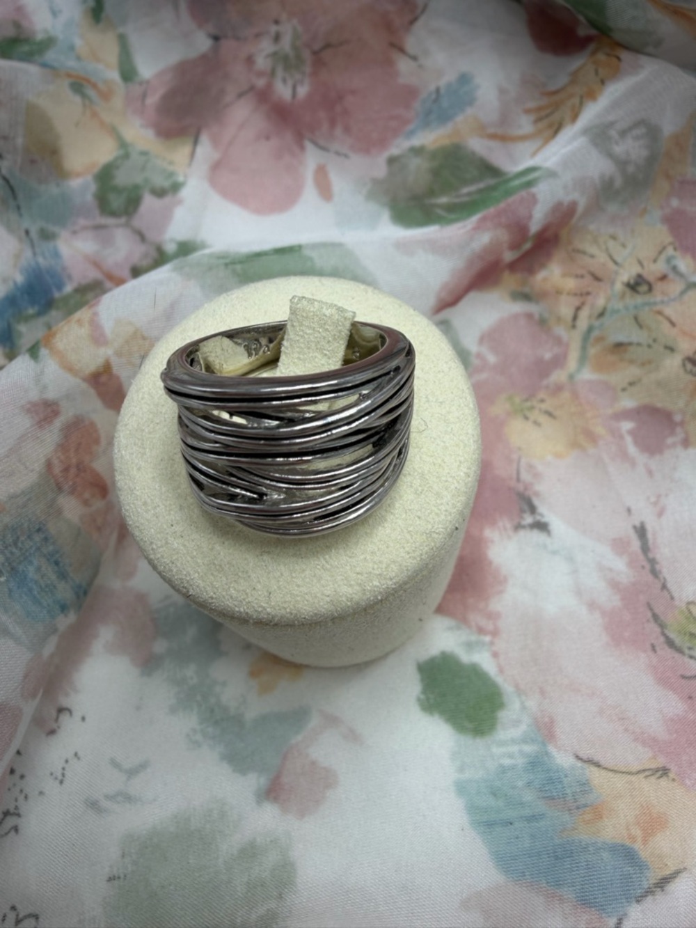 😎50%off Lia Sophia Layered Silver-Tone Multi-Band Ring #401R
